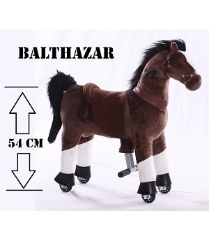Caballo Infantil KID-HORSE " Balthazar" blanco y MARRÓN oscuro, 3-6 años.  INDA197-TB-2009S